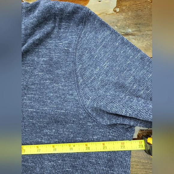 🤴👔 NWOT Men's Long sleeve henly thermal Dark Navy shirt in XL by George - Picture 8 of 10